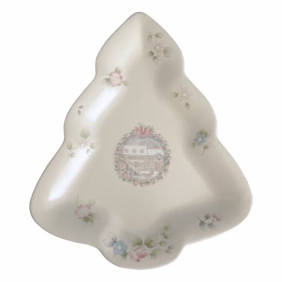 Vintage Pfaltzgraff Tea Rose Christmas Tree Plate 10” x 8” - Picture 2 of 8